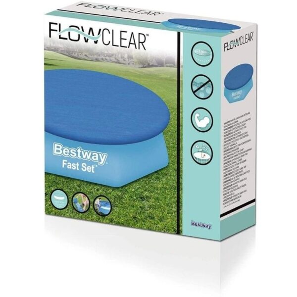 Bestway Fast Set Swimming Pool Cover, Blue, 244 Cm - Image 2