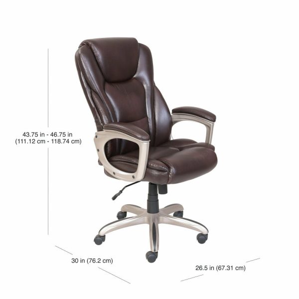 Serta Big and Tall Commercial Office Chair With Memory Foam BROWN UP TO 350LBS - Image 3